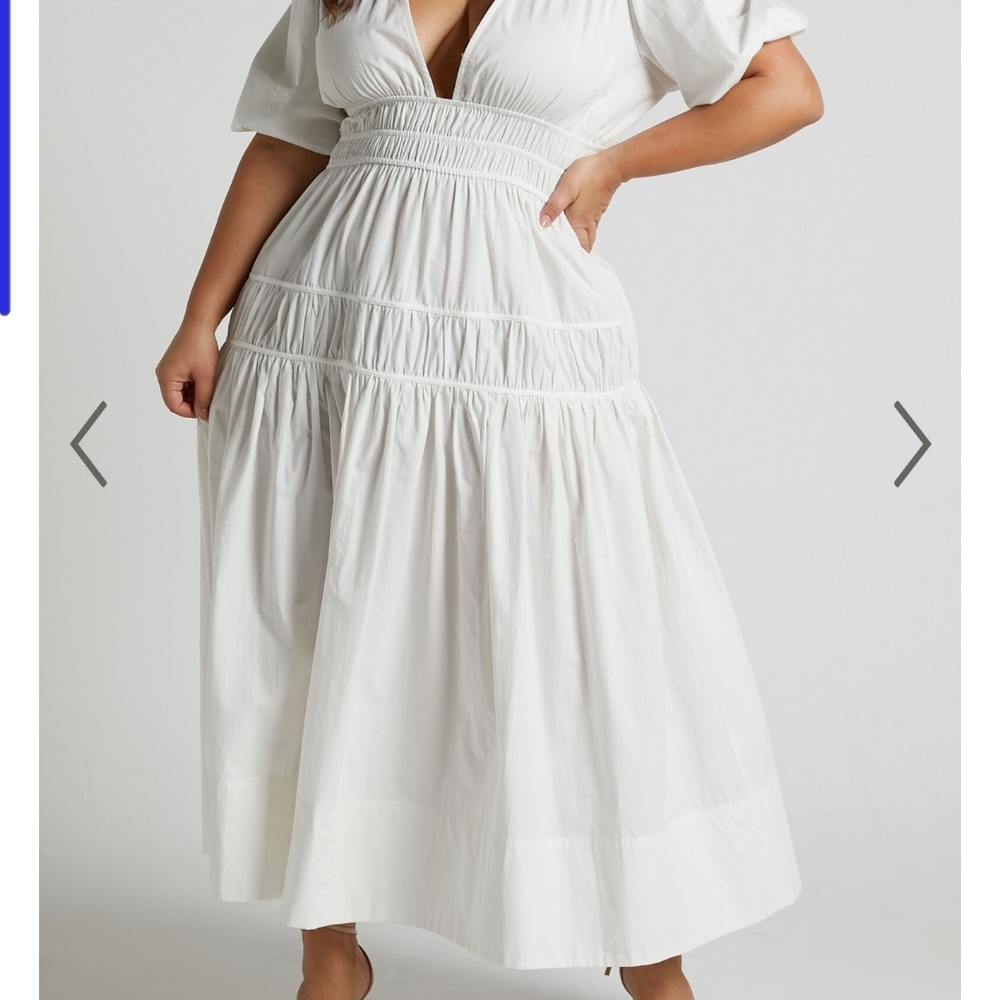 SHOWPO-MELLIE MIDI DRESS - PUFF SLEEVE